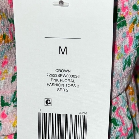 NWT Floral Smocked Peasant Top M Pink Boho Ruffles Cottagecore Y2K Coquette Vtg - Picture 8 of 8